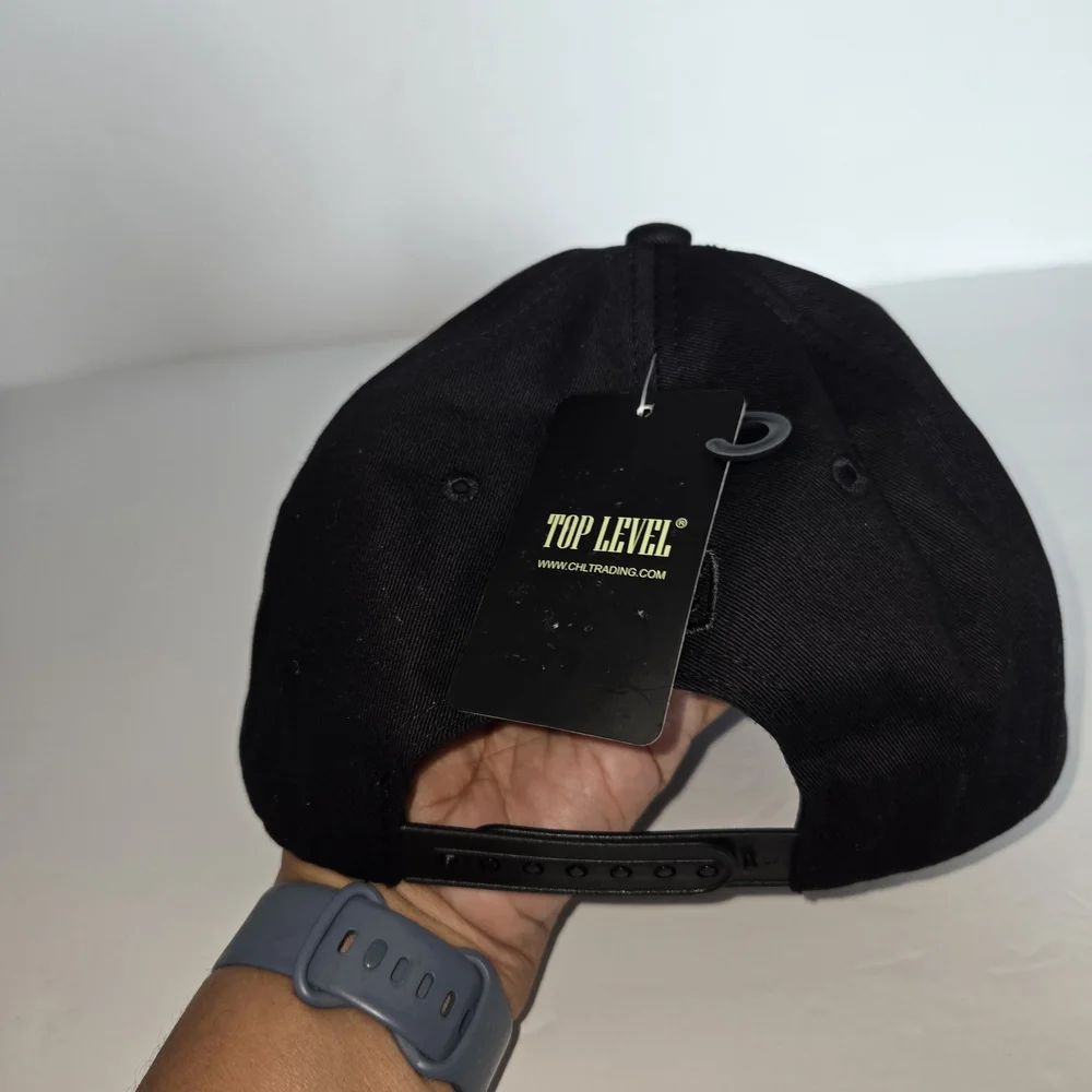 The GOAT Top Level Men's Snapback Hat One Size Black Embroidered Logo New
